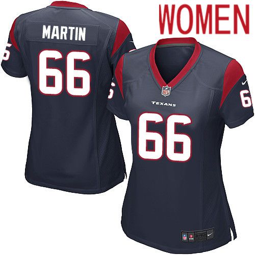 Women Houston Texans #66 Nick Martin Nike Navy Player Game NFL Jersey->women nfl jersey->Women Jersey